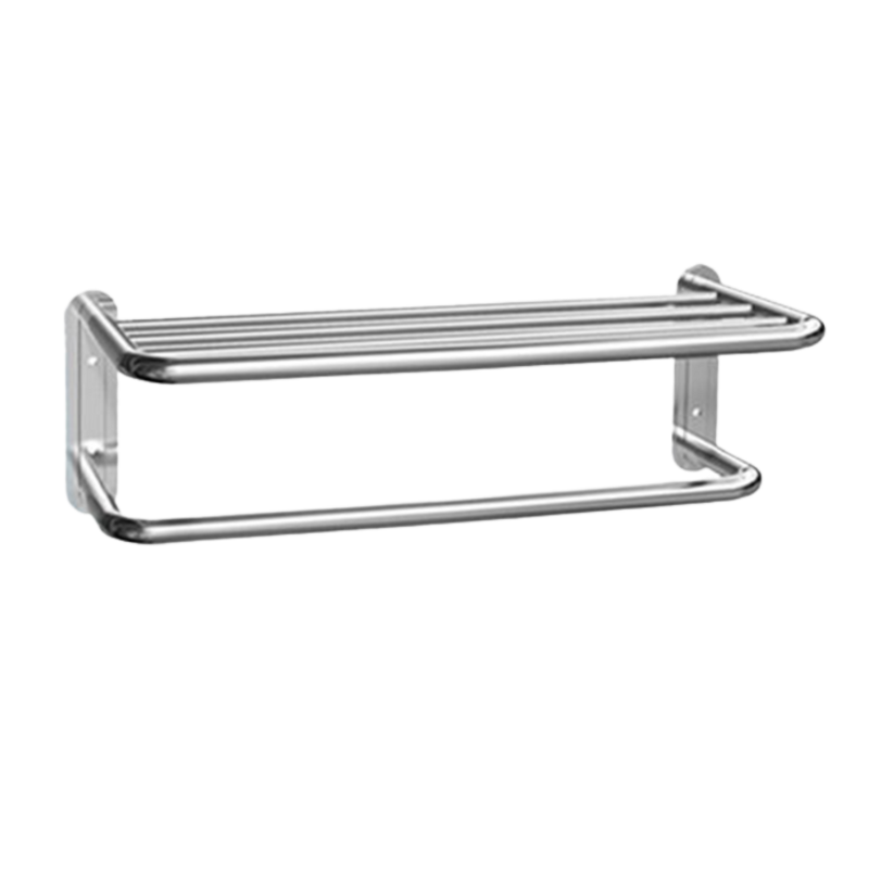 TOWEL BAR WITH SHELF-SATIN FINISH